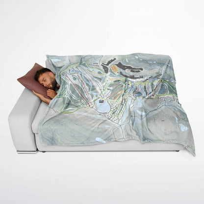 Seven Springs, Pennsylvania Ski Resort Map Flannel Blanket Poncho