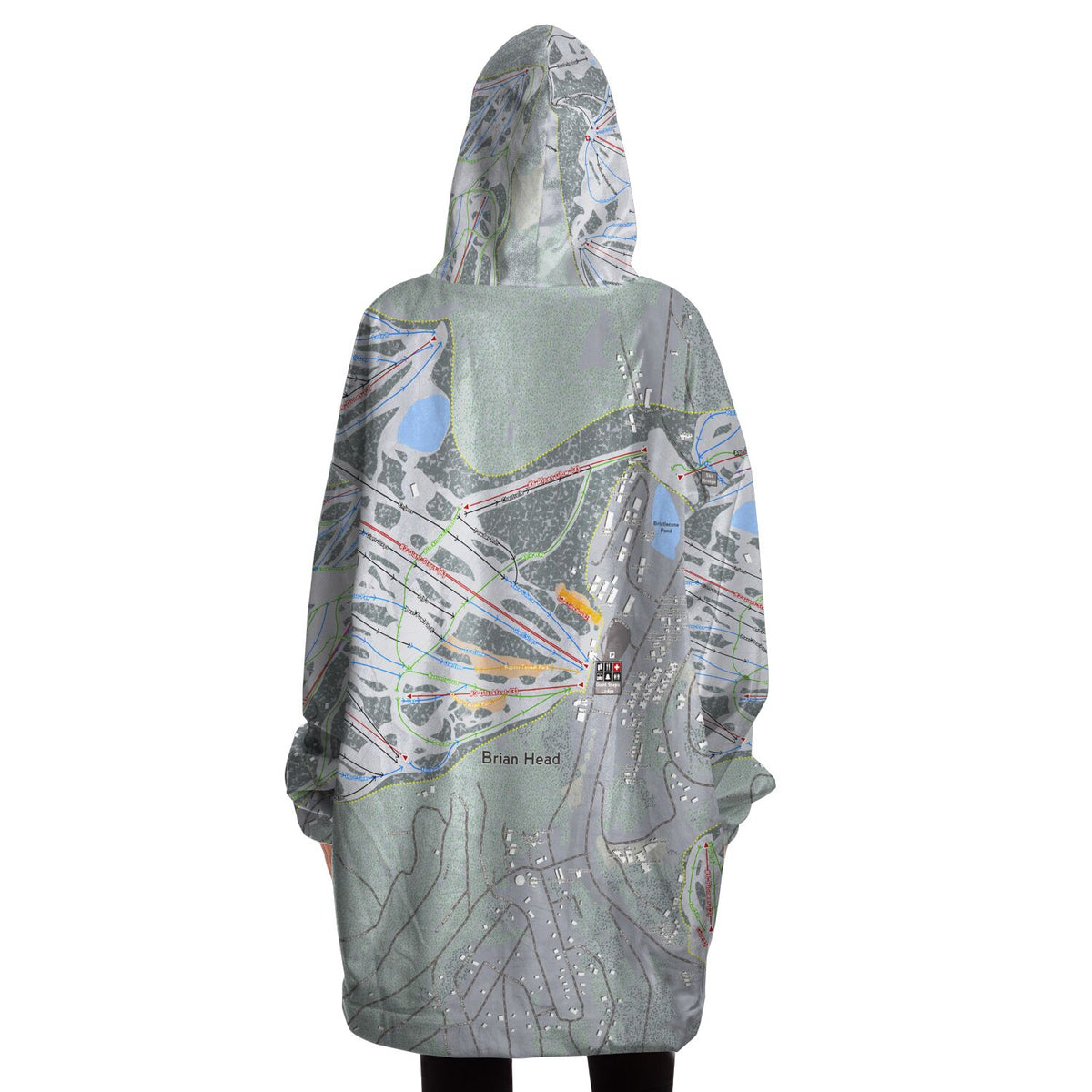 Brian Head, Utah Ski Trail Map - Snug Hoodie