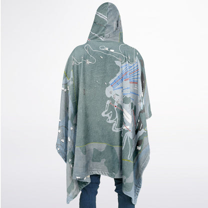 Utah Olympic Park, Utah Ski Resort Map Flannel Blanket Poncho