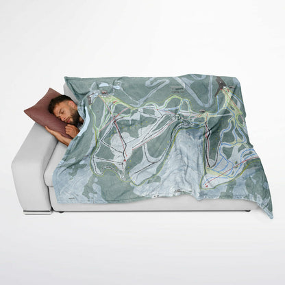 Mt Baker, Washington Ski Resort Map Flannel Blanket Poncho