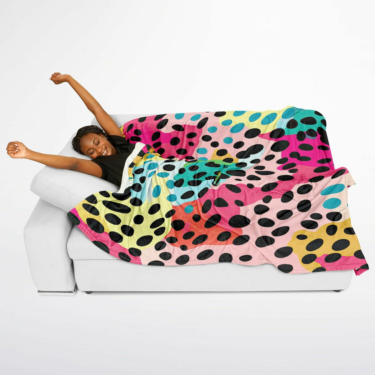 Leopard Print Pattern, Flannel Blanket Poncho