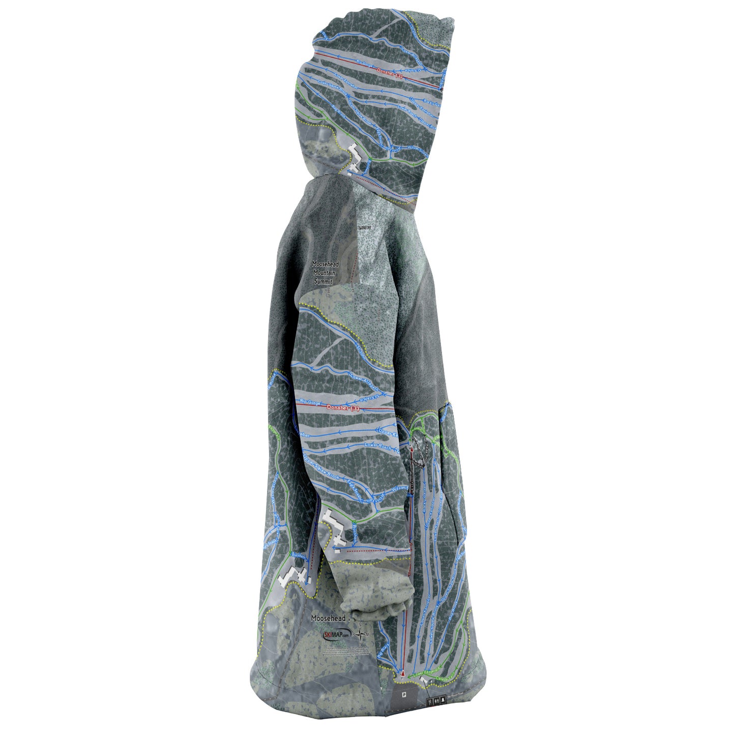 Moosehead Mountain, Maine Ski Trail Map - Snug Hoodie
