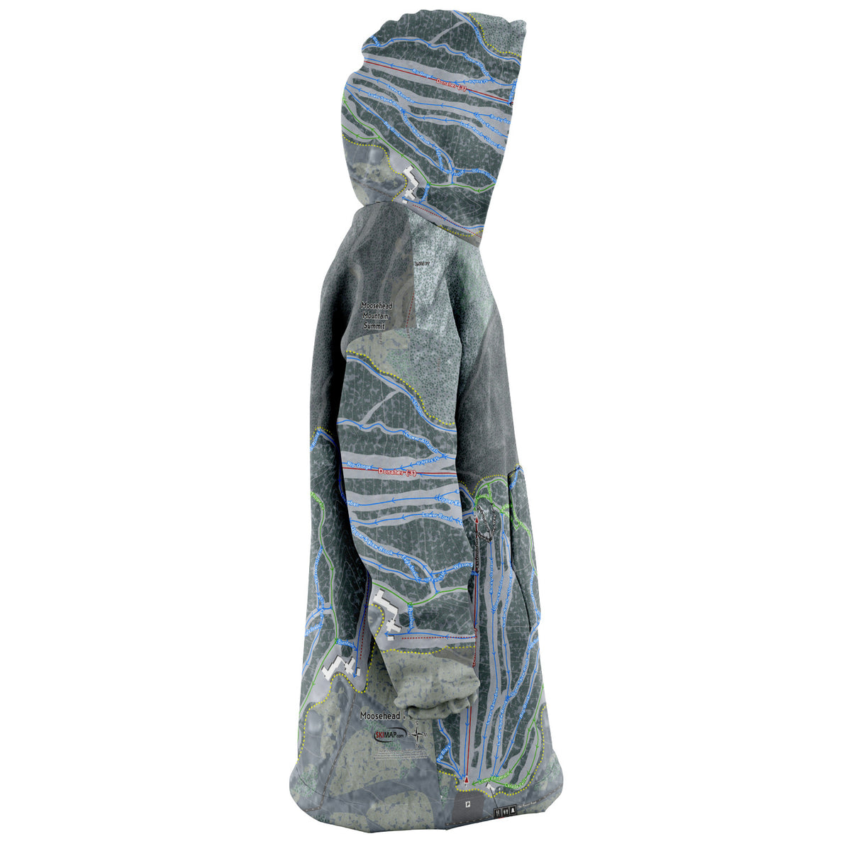 Moosehead Mountain, Maine Ski Trail Map - Snug Hoodie