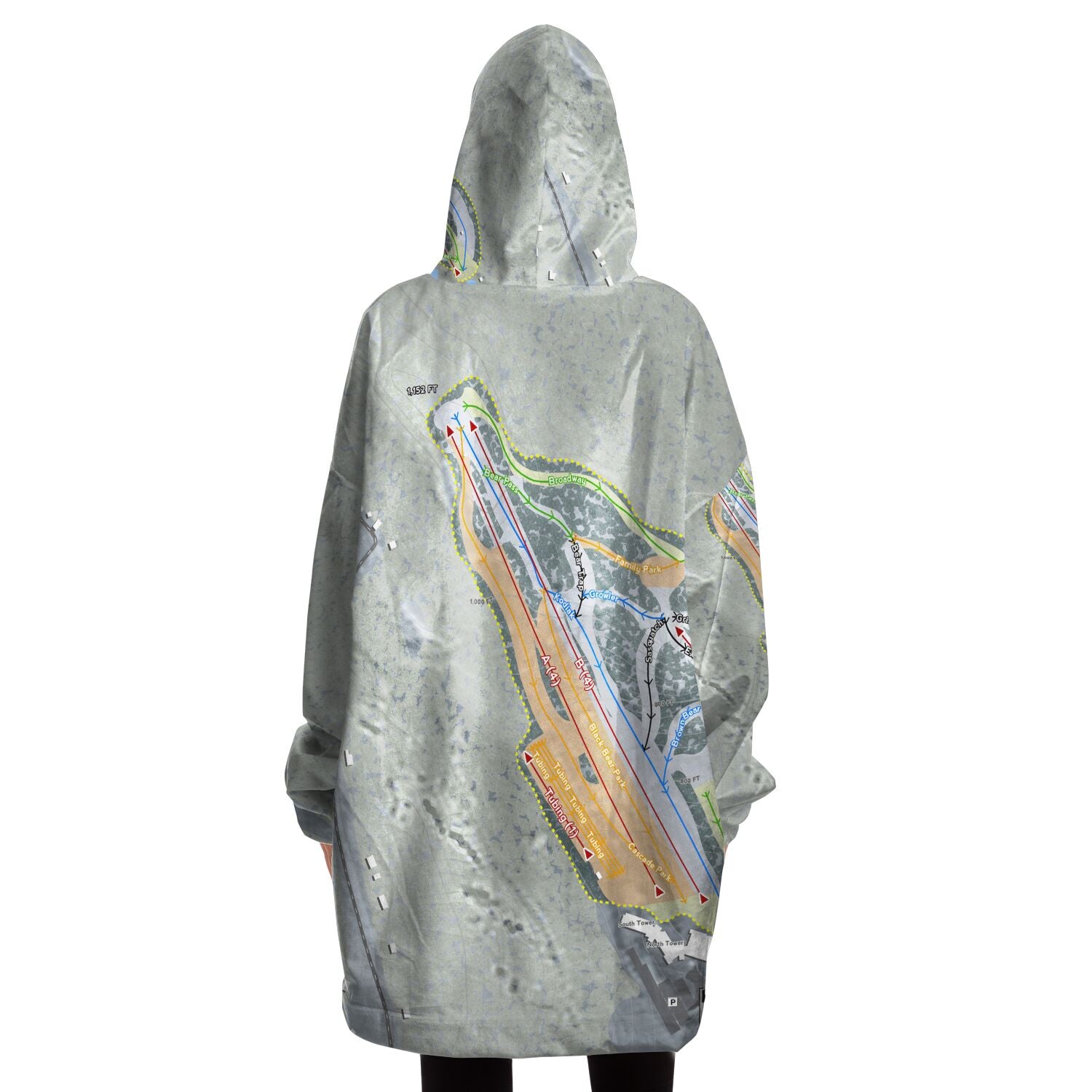 Bear Creek, Pennsylvania Ski Trail Map Snug Hoodie