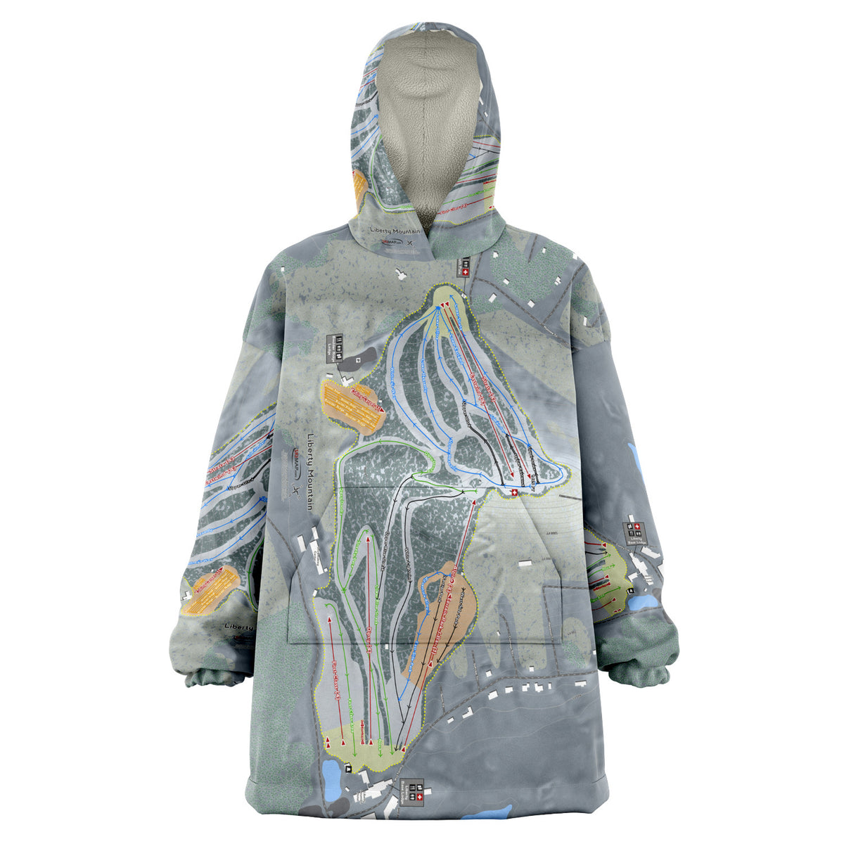Liberty Mountain, Pennsylvania Ski Trail Map Snug Hoodie