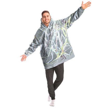 Showdown, Montana Ski Trail Map - Snug Hoodie - Powderaddicts
