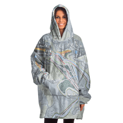 Beech Mountain, North Carolina Ski Trail Map Snug Hoodie - Powderaddicts