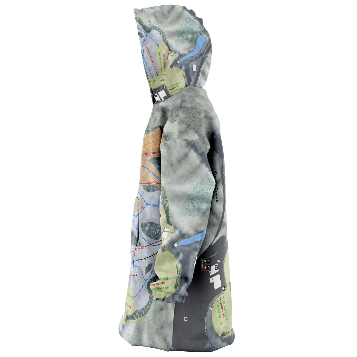 Snow Creek, Missouri Ski Trail Map Snug Hoodie - Powderaddicts