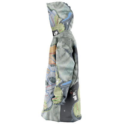 Snow Creek, Missouri Ski Trail Map Snug Hoodie - Powderaddicts