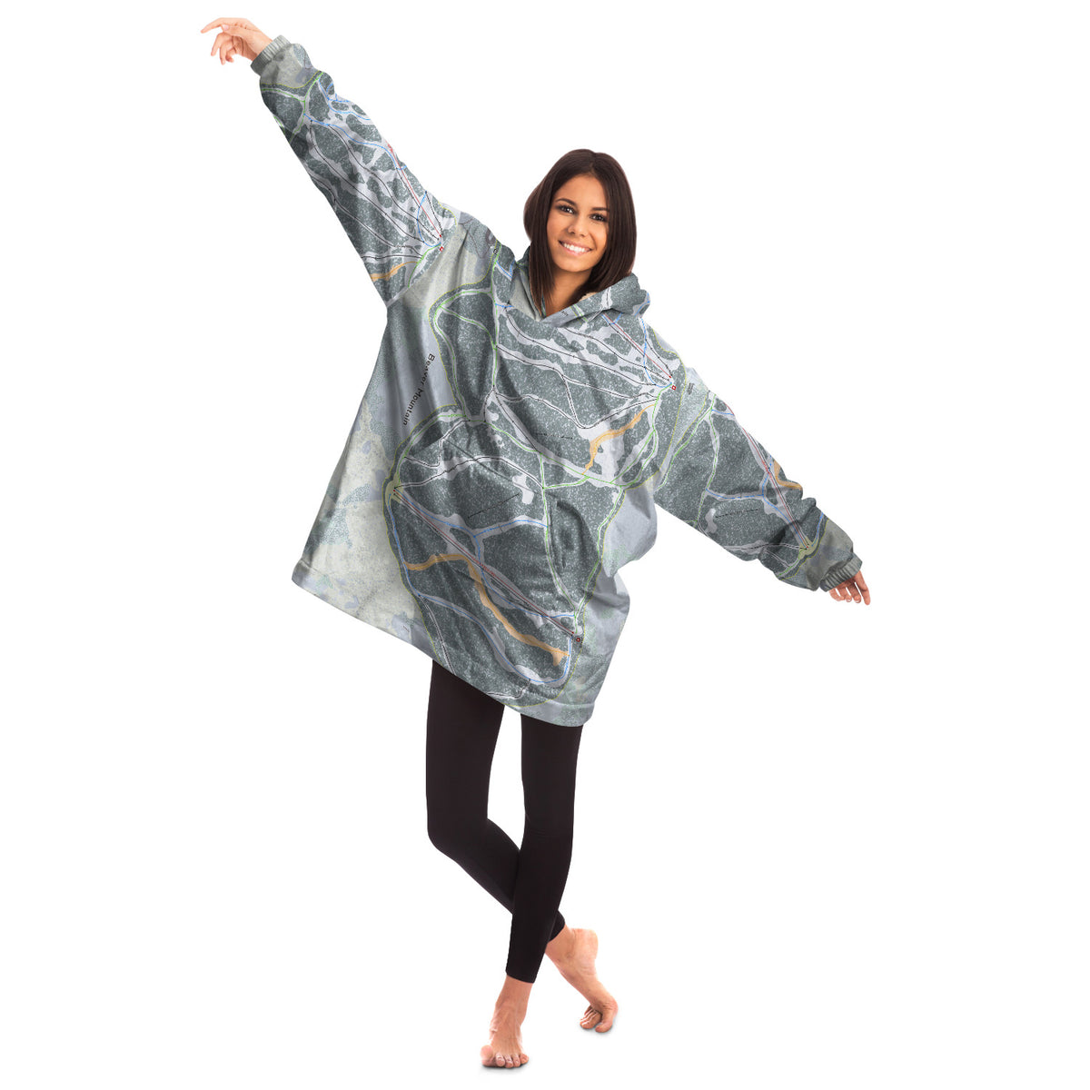 Beaver Mountain, Utah Ski Trail Map - Snug Hoodie