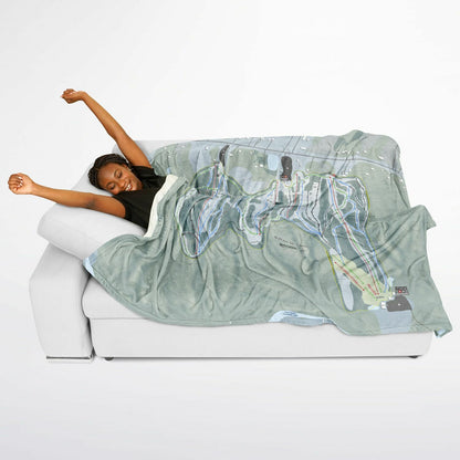 Buffalo Ski Center, New York Ski Resort Map Flannel Blanket Poncho
