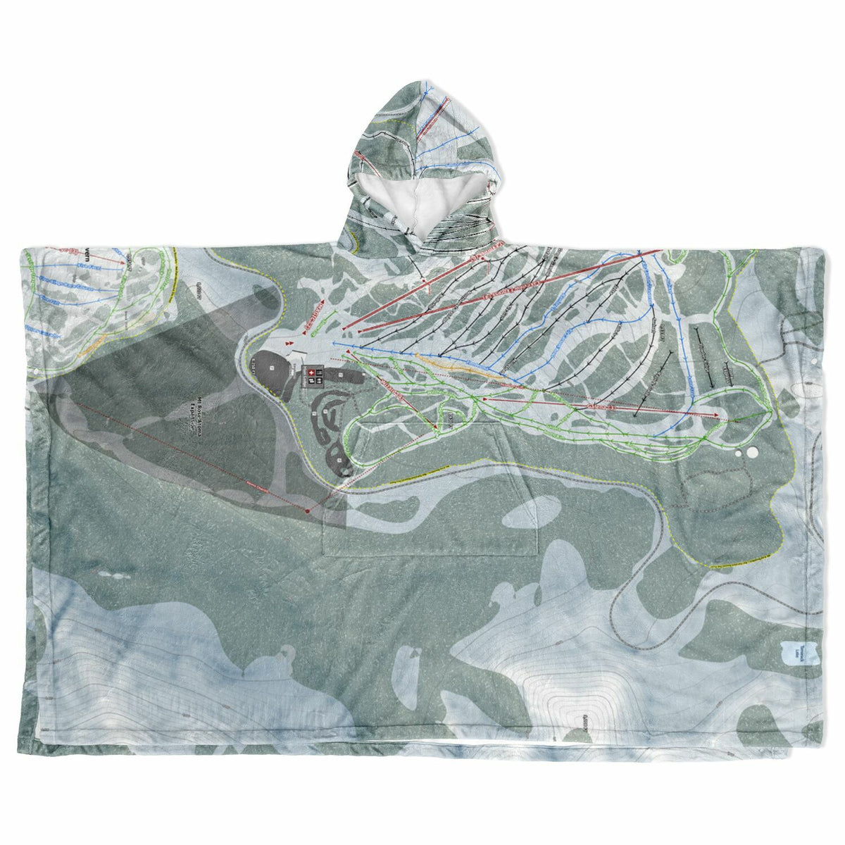 Mt Rose, Nevada Ski Resort Map Flannel Blanket Poncho