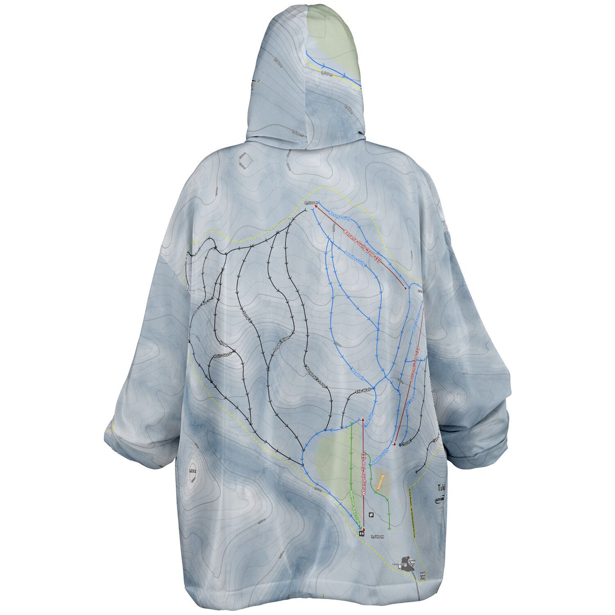 Tukino, New Zealand Ski Trail Map - Snug Hoodie