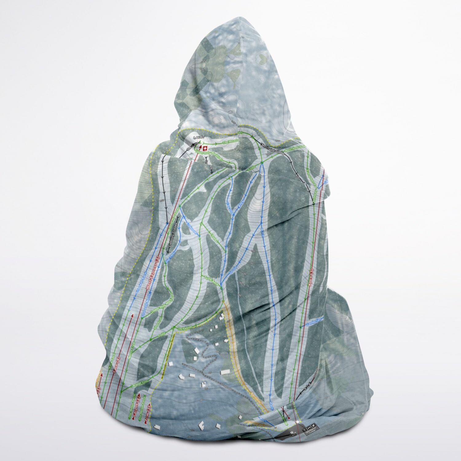 West Mountain, New York Ski Trail Map - Adult Hooded Blanket