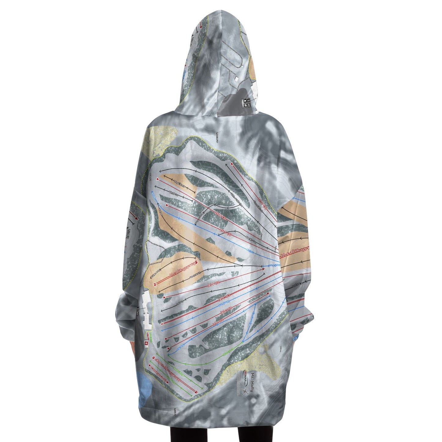 Mt Holly, Michigan Ski Trail Map Snug Hoodie
