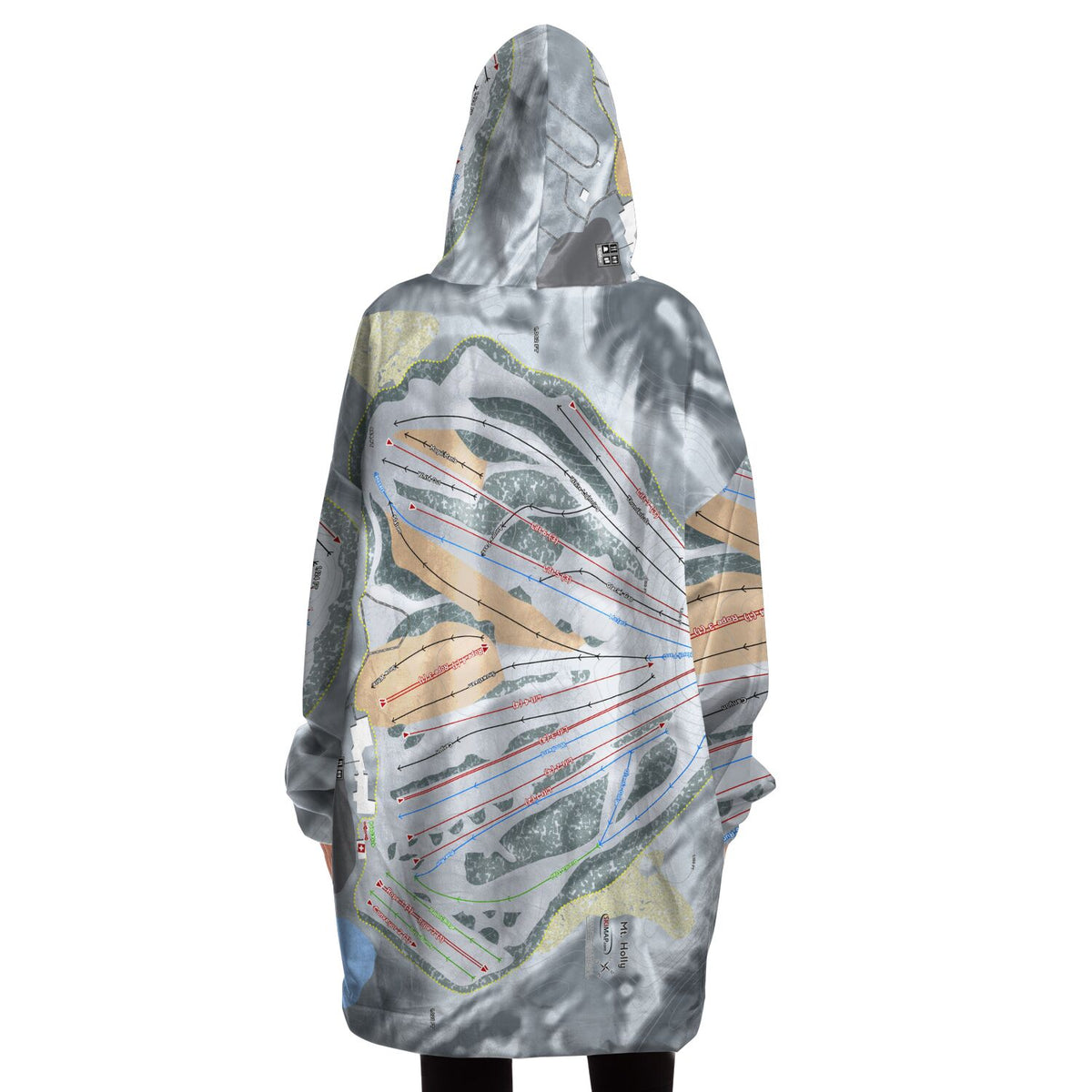 Mt Holly, Michigan Ski Trail Map Snug Hoodie