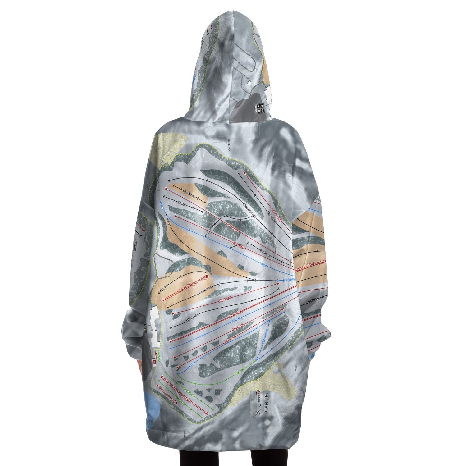 Mt Holly, Michigan Ski Trail Map Snug Hoodie