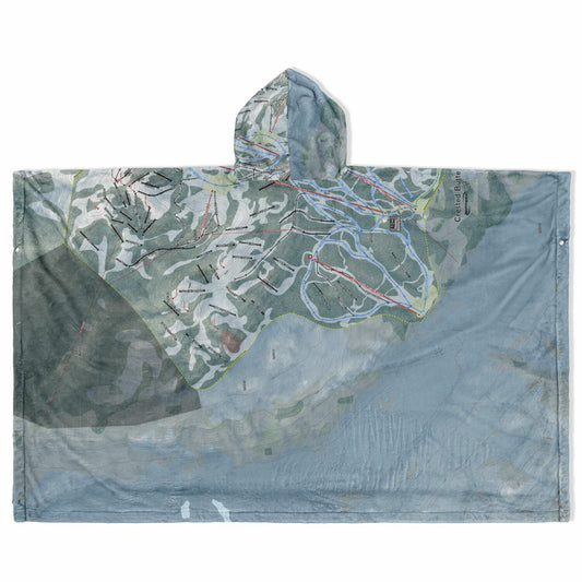Crested Butte, Colorado Ski Resort Map Flannel Blanket Poncho