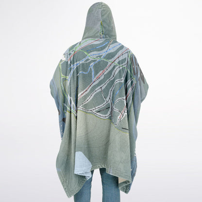 Sommet Morin Heights, Quebec Ski Resort Map Flannel Blanket Poncho
