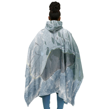 Silverton Mountain, Colorado Ski Resort Map Flannel Blanket Poncho
