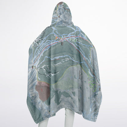 Snowmass, Colorado Ski Resort Map Flannel Blanket Poncho