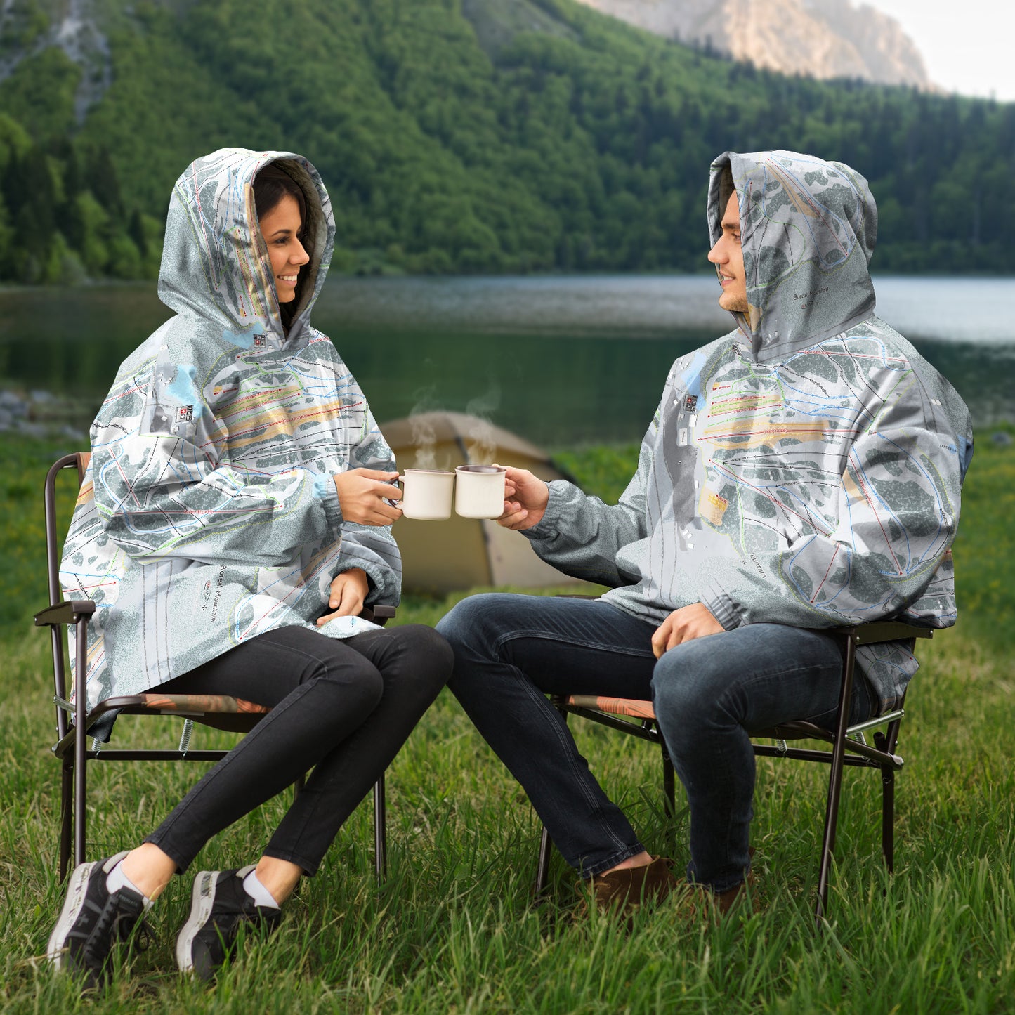 Boreal Mountain, California Ski Trail Map - Snug Hoodie