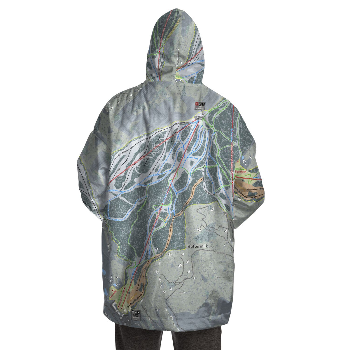 Buttermilk, Colorado Ski Trail Map - Snug Hoodie