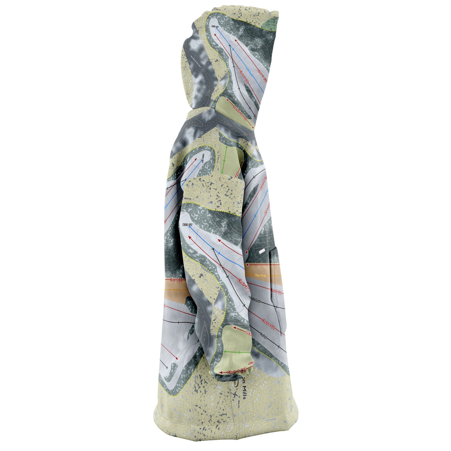 Boston Mills, Ohio Ski Trail Map - Snug Hoodie