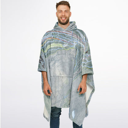 Mount Snow, Vermont Ski Resort Map Flannel Blanket Poncho