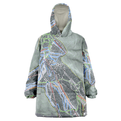 Red River, New Mexico Ski Trail Map - Snug Hoodie