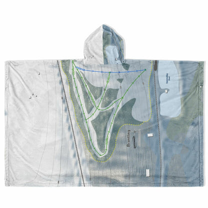 Brantling, New York Ski Resort Map Flannel Blanket Poncho
