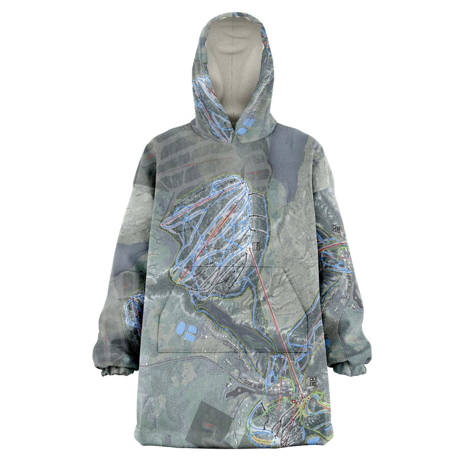 Lutsen Mountains, Minnesota Ski Trail Map - Snug Hoodie - Powderaddicts