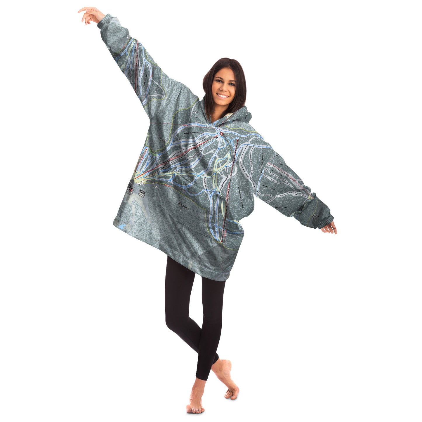 Eldora, Colorado Ski Trail Map - Snug Hoodie
