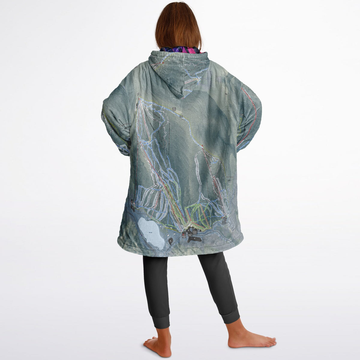 Cannon Mountain, New Hampshire Ski Resort Map Youth Reversible Snug Hoodie