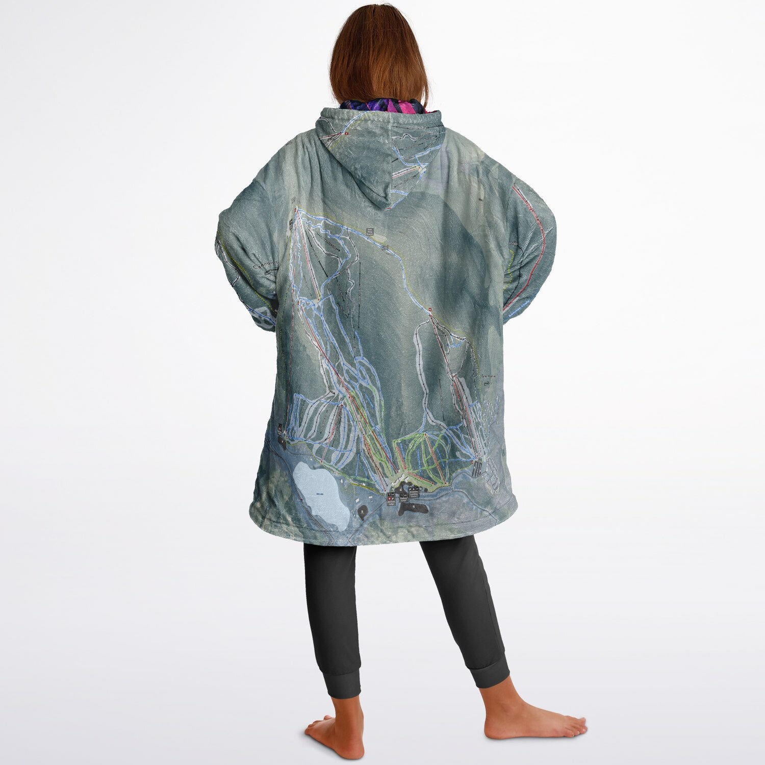 Cannon Mountain, New Hampshire Ski Resort Map Youth Reversible Snug Hoodie