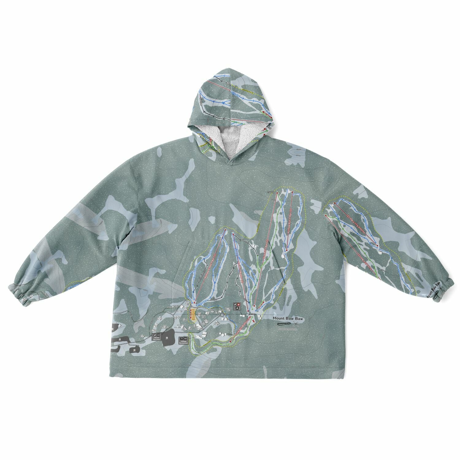 Mount Baw Baw, Australia Ski Trail Map - Snug Hoodie - Powderaddicts