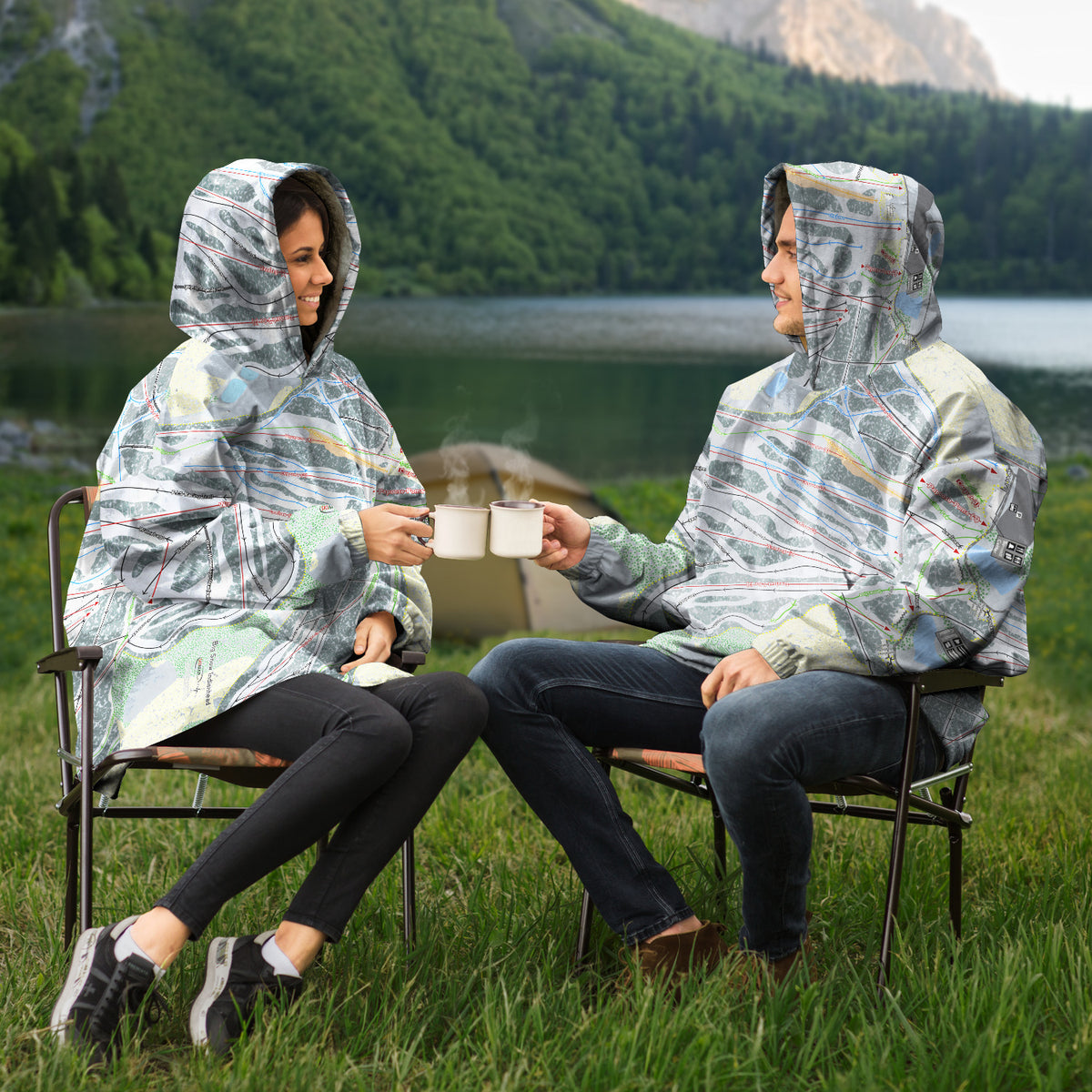 Big Snow Indianhead, Michigan Ski Trail Map Snug Hoodie