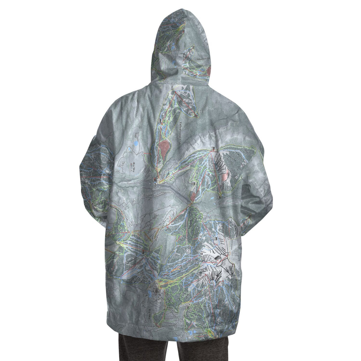 Big Sky Combo, Montana Ski Trail Map Snug Hoodie