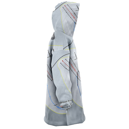 Beartooth Basin, Wyoming Ski Trail Map Snug Hoodie