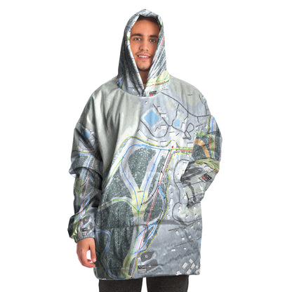 Hidden Valley, Pennsylvania Ski Trail Map Snug Hoodie - Powderaddicts