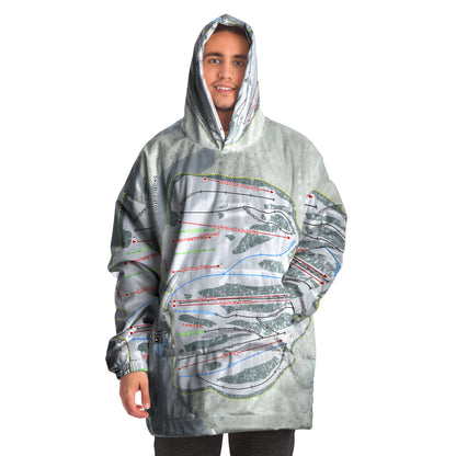 Ski Bradford, Massachusetts Ski Trail Map Snug Hoodie - Powderaddicts