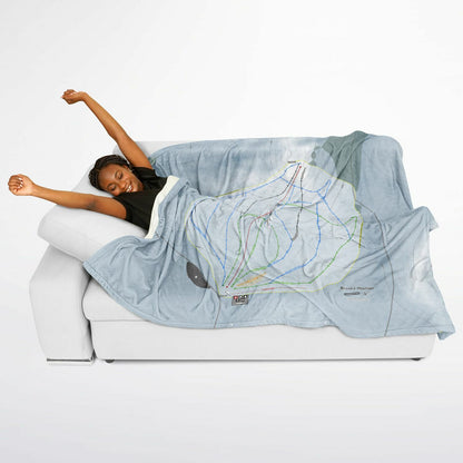Blizzard Mountain, Idaho Ski Resort Map Flannel Blanket Poncho