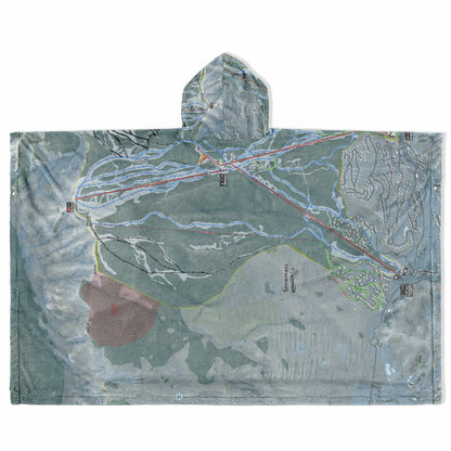 Snowmass, Colorado Ski Resort Map Flannel Blanket Poncho