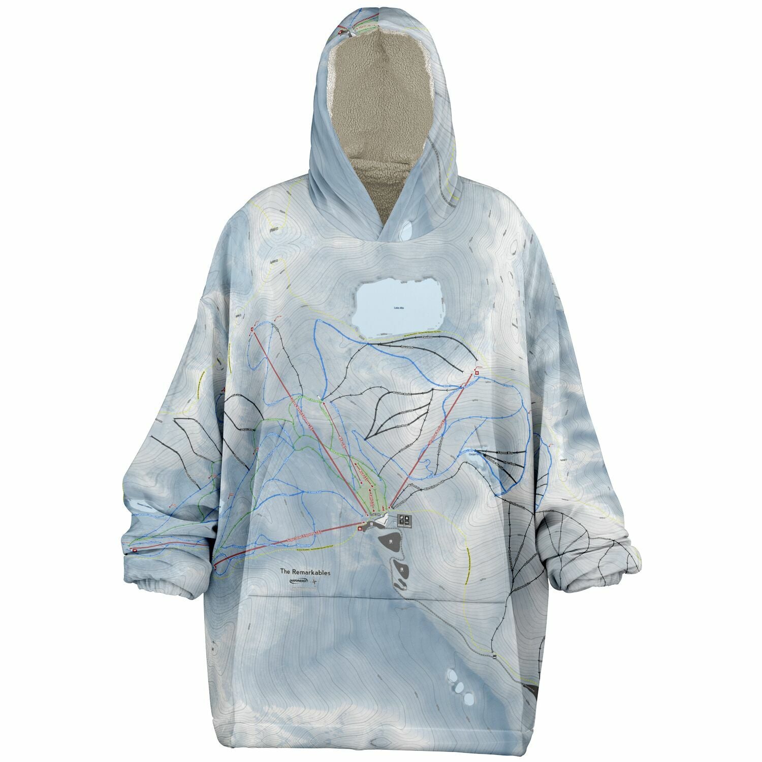 The Remarkables, New Zealand Ski Trail Map - Snug Hoodie