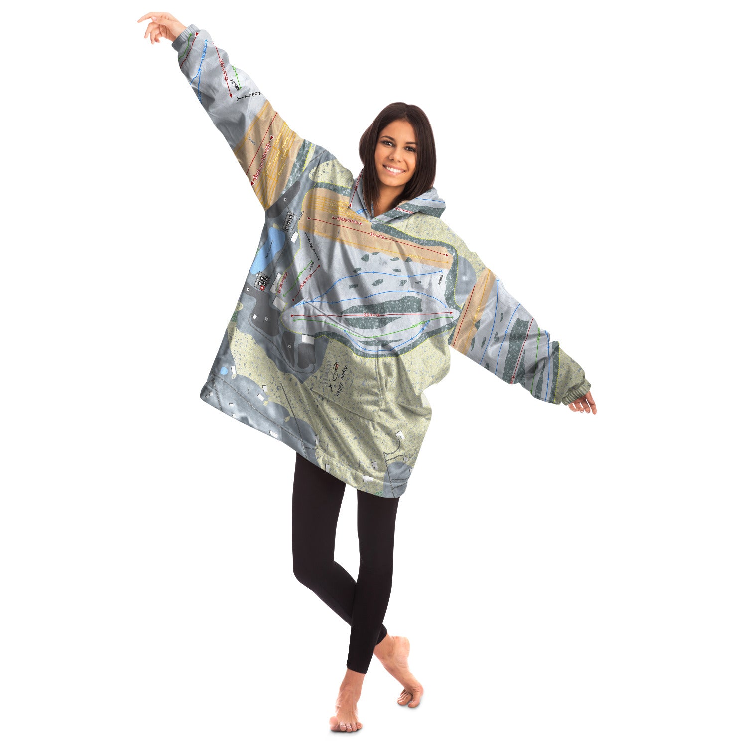 Alpine Valley, Ohio Ski Trail Map - Snug Hoodie