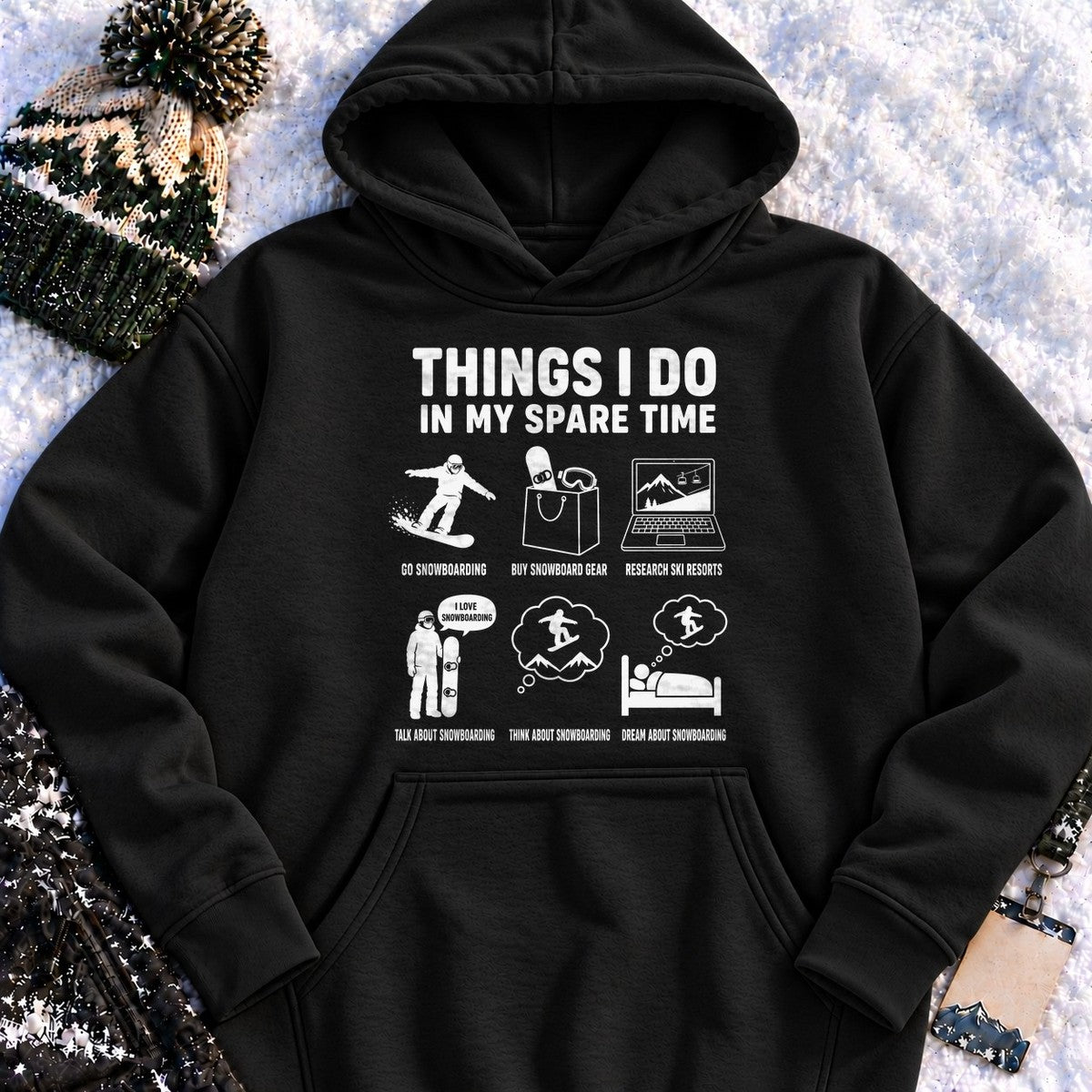 Spare Time Snowboarding - Hoodie (Black)
