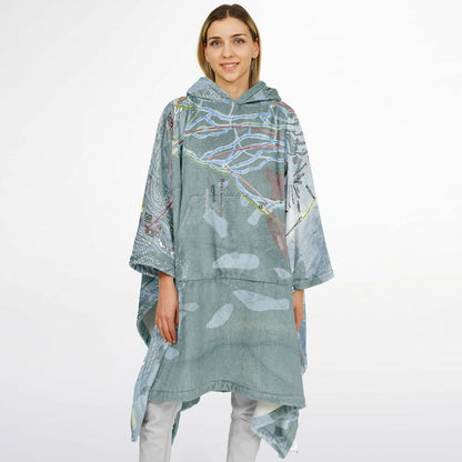 Breckenridge, Colorado Ski Resort Map Flannel Blanket Poncho