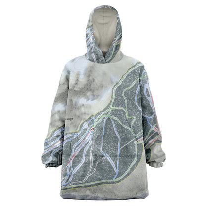 Snowy Range, Wyoming Ski Trail Map Snug Hoodie - Powderaddicts