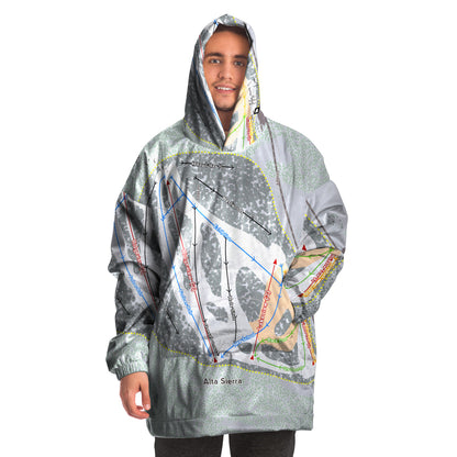 Alta Sierra, California Ski Trail Map - Snug Hoodie - Powderaddicts