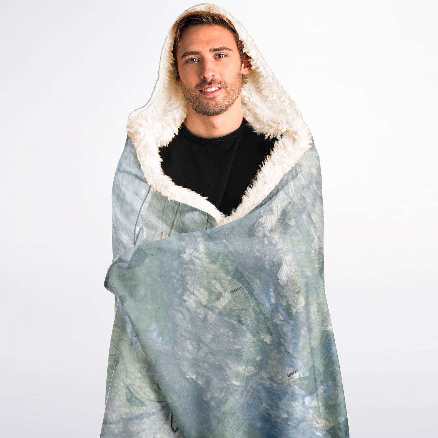 Tenney Mountain, New Hampshire Ski Trail Map - Adult Hooded Blanket